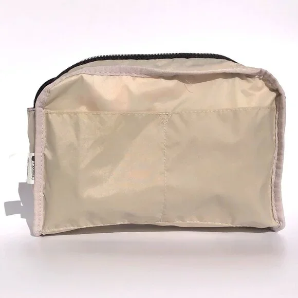 LeSportsac Rectangular Cosmetic Case black pink floral print travel domed zip - Picture 10 of 13